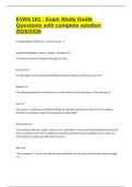 EVAN 101 - Exam Study Guide Questions with complete solution 2025&sol;2026