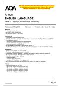 2025 AQA A-LEVEL ENGLISH LANGUAGE Paper 1 Language&comma;  the Individual and Society Question Paper & Mark Scheme  &lpar;Merged&rpar; Wednesday 21 May 2025 &lbrack;VERIFIED&rsqb;