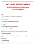 ANCC PMHNP CERTIFICATION EXAM  &lpar;Latest 2025&sol;2026 Update&rpar; Complete Questions and Guide Answers&comma; 100&percnt; Verified Graded A&plus;