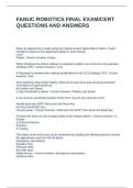 FANUC ROBOTICS FINAL EXAM-CERT QUESTIONS AND ANSWERS