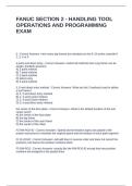 FANUC SECTION 2 - HANDLING TOOL OPERATIONS AND PROGRAMMING EXAM QUESTIONS WITH CORRECT ANSWERS
