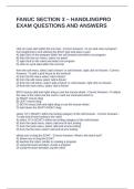 FANUC SECTION 3 &ndash; HANDLINGPRO EXAM QUESTIONS AND ANSWERS