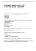MECH 45 FANUC EXAM PREP QUESTIONS AND ANSWERS