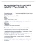 PROGRAMMING FANUC ROBOTS FOR INDUSTRY APPLICATIONS EXAM QUESTIONS WITH VERIFIED ANSWERS
