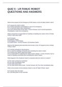 QUIZ 5 - LR FANUC ROBOT QUESTIONS AND ANSWERS