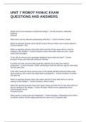 UNIT 7 ROBOT FANUC EXAM QUESTIONS AND ANSWERS