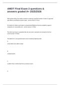 AMDT Final Exam 2 questions & answers graded A&plus; 2025&sol;2026