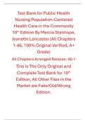 Test Bank Public Health Nursing Population-Centered Health Care in the Community 10th Edition By Marcia Stanhope&comma; Jeanette Lancaster