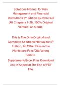 Solutions Manual Risk Management and Financial Institutions 6th Edition By John Hull