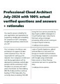 Professional Cloud Architect July-2026 with 100- actual verified questions and answers &plus; rationales&period;
