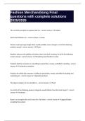 Fashion Merchandising Final questions with complete solutions 2025&sol;2026