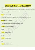 EPA 608 Certification Exam &ndash; HVAC Refrigerant Handling & Clean Air Act Compliance &ndash;&vert;&vert;2025&sol;2026&vert;&vert; Complete Practice with All Questions and Correct  Answers