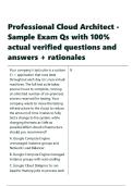 Professional Cloud Architect - Sample Exam Qs with 100- actual verified questions and answers 