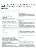 Google Cloud Professional Cloud Architect 01 with 100- actual verified questions and answers &plus; rationales