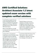AWS Certified Solutions Architect Associate 1&period;2 latest updated exam version with complete verified solutons 