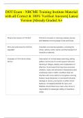 DOT Exam - NRCME Training Institute Material with all Correct & 100&percnt; Verified Answers&vert; Latest Version &vert;Already Graded A&plus; 
