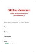 FGCU Civic Literacy Exam &lpar;Latest 2025&sol;2026 Update&rpar; Complete Questions and Guide Answers&comma; 100&percnt; Verified Graded A&plus;