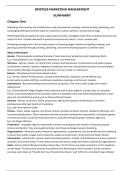 Class notes BMKT525  MARKETING MANAGEMENT  chapters 1&comma; 2 and 9 summarized explanation with examples