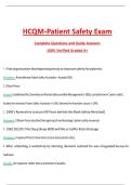 HCQM &ndash; Patient Safety Exam &lpar;Latest 2025&sol;2026 Update&rpar; Complete Questions and Guide Answers&comma; 100&percnt; Verified Graded A&plus;