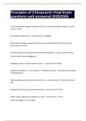 Principles of Chiropractic Final Exam questions well answered 2025&sol;2026