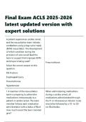 Final Exam ACLS 2025-2026 latest updated version with expert solutions