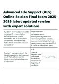 Advanced Life Support &lpar;ALS&rpar; Online Session Final Exam 2025-2026 latest updated version 