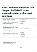 PALS- Pediatric Advanced Life Support 2025-2026 latest updated version with expert solutions&period;