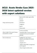 ACLS- Acute Stroke Case 2025-2026 latest updated version with expert solutions