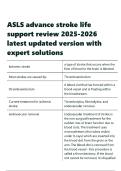 ASLS advance stroke life support review 2025-2026 latest updated version with expert solutions&period;