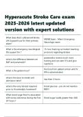Hyperacute Stroke Care exam 2025-2026 latest updated version with expert solutions&period;