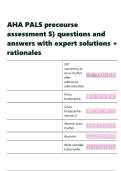 AHA PALS precourse assessment S&rpar; questions and answers with expert solutions &plus; rationales