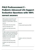 PALS PreAssessment 5 - Pediatric Advanced Life Support Evaluative Questions with 100- correct answers