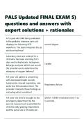 PALS Updated FINAL EXAM S&rpar; questions and answers with expert solutions &plus; rationales&period;