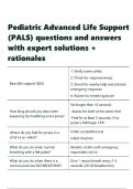 Pediatric Advanced Life Support &lpar;PALS&rpar; questions and answers with expert solutions &plus; rationales&period;