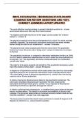 SBVC PSYCHIATRIC TECHNICIAN STATE BOARD EXAMINATION REVIEW QUESTIONS AND 100&percnt; CORRECT ANSWERS LATEST UPDATE&excl;&excl;