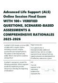 Advanced Life Support &lpar;ALS&rpar; Online Session Final Exam WITH 100&plus; VERIFIED QUESTIONS