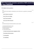 FMC Final exam practice questions Well answered to pass 2025&sol;2026