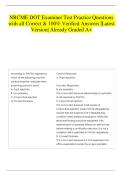 NRCME DOT Examiner Test Practice Questions with all Correct & 100&percnt; Verified Answers &vert;Latest Version&vert; Already Graded A&plus;
