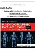 Test Bank For Radiographic Pathology for Technologists&comma; 8th Edition by Nina Kowalczyk&comma; ISBN&colon;9780323791304 All Chapters 1 - 12