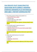 FAA PRIVATE PILOT EXAM PRACTICE  QUESTIONS WITH CORRECT ANSWERS  &lpar;VERIFIED ANSWERS&rpar; PLUS RATIONALES  2026 Q&A &vert; INSTANT DOWNLOAD PDF