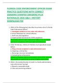 FLORIDA CODE ENFORCEMENT OFFICER EXAM  PRACTICE QUESTIONS WITH CORRECT  ANSWERS &lpar;VERIFIED ANSWERS&rpar; PLUS  RATIONALES 2026 Q&A &vert; INSTANT  DOWNLOAD PDF