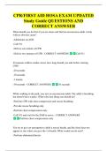 CPR&sol;FIRST AID HOSA EXAM UPDATED  Study Guide QUESTIONS AND  CORRECT ANSWSER 