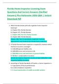 Florida Home Inspector Licensing Exam  Questions And Correct Answers &lpar;Verified  Answers&rpar; Plus Rationales 2026 Q&A &vert; Instant  Download Pdf