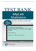 Test bank for Essential Statistics&comma; 3rd Edition&comma; Robert N&period; Gould&comma; Colleen Ryan&comma; Rebecca Wong&comma; ISBN&colon;9781292161280&comma; All Chapters 1-35 Covered 