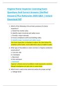 Virginia Home Inspector Licensing Exam  Questions And Correct Answers &lpar;Verified  Answers&rpar; Plus Rationales 2026 Q&A &vert; Instant  Download Pdf 