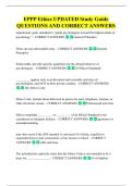 EPPP Ethics UPDATED Study Guide  QUESTIONS AND CORRECT ANSWERS 