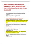 Oregon Home Inspector Licensing Exam  Questions And Correct Answers &lpar;Verified  Answers&rpar; Plus Rationales 2026 Q&A &vert; Instant  Download Pdf 