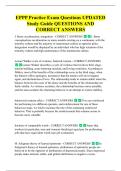 EPPP Practice Exam Questions UPDATED  Study Guide QUESTIONS AND  CORRECT ANSWERS 