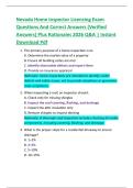 Nevada Home Inspector Licensing Exam  Questions And Correct Answers &lpar;Verified  Answers&rpar; Plus Rationales 2026 Q&A &vert; Instant  Download Pdf 