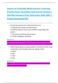 District of Columbia Mold Assessor Licensing  Practice Exam Questions And Correct Answers  &lpar;Verified Answers&rpar; Plus Rationales 2026 Q&A &vert;  Instant Download Pdf